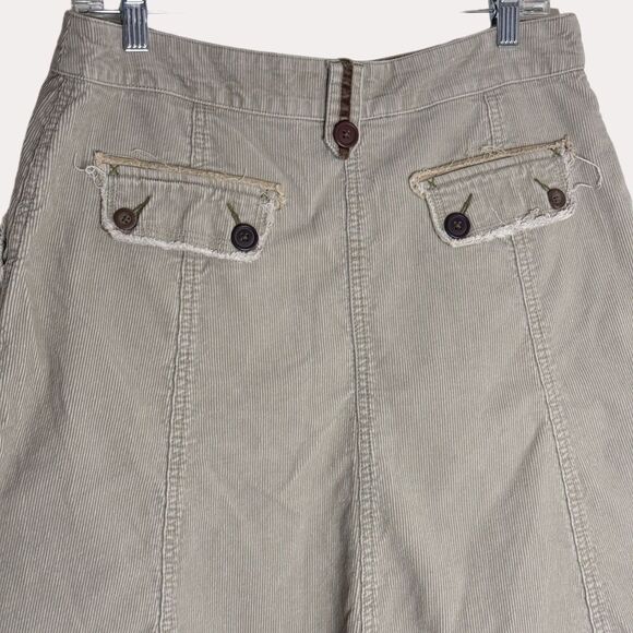 Boden Corduroy Skirt A Line Rough Edge Tan 12 L bv - Picture 5 of 9